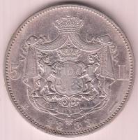 Románia 1883. 5L Ag &quot;I. Károly&quot; T:2-,3 &lt;br/&gt;Romania 1883. 5 Lei Ag &quot;Carol I&quot; C:VF,F &lt;br/&gt;Krause KM#17.1