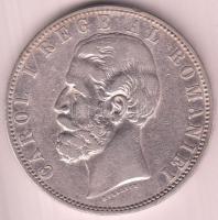 Románia 1883. 5L Ag "I. Károly" T:2-,3
Romania 1883. 5 Lei Ag "Carol I" C:VF,F
K...