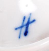 Antik német jelzett figurás gyertyatartó, kézzel festett, sérült, m:28,5 cm