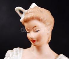 Wallendorf táncosnő, kézzel festett, jelzett, hibátlan, m:20,5 cm, h:20 cm/ Wallendorf ballerina