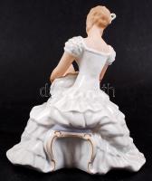 Wallendorf táncosnő, kézzel festett, jelzett, hibátlan, m:20,5 cm, h:20 cm/ Wallendorf ballerina