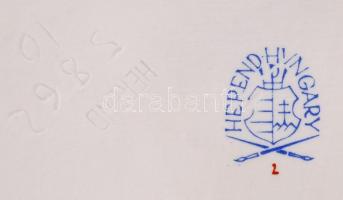 Herendi táncoló huszár, fehér mázas, jelzett, hibátlan, m:28 cm