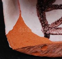 Kiss Roóz Ilona (1920-2010): Gyertyatartó. Festett mázas kerámia, jelzett, sérült, m:16 cm