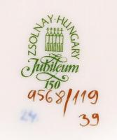 Zsolnay virágos váza, kézzel festett, jelzett, hibátlan, m:26,5 cm