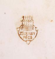 Zsolnay citromfacsaró és kiöntő, kézzel festett jelzett, hibátlan, 9×11 cm