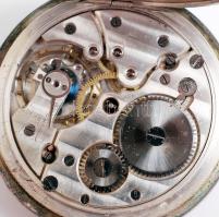 Chronometer ezüst (Ag.) tokos zsebóra, másodpercmutatós, jelzett, hátul monogramos, nem működik, bru...