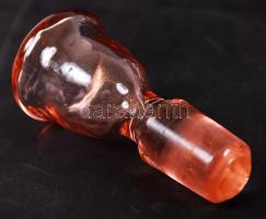 Szakított likőrös üveg 2 db, dugóval és dugó nélkül, hibátlan, m: 16 cm