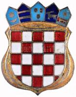 Horvátország 1991. Katonai sapkajelvény, zománcozott T:2- &lt;br/&gt;Croatia 1991. Soldier&#039;s cap badge, enamelled C:VF