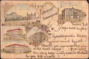 1898 Temesvár, Buchhandlung Corvina, litho (EM)