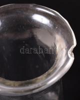 2 db boros üveg, 1 db kicsi, 5 cl-es üveg, kis lepattanással, m: 23 cm, 12 cm