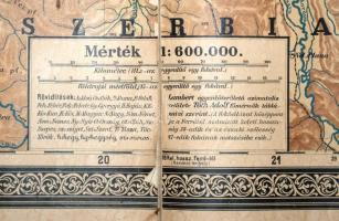 1899 Magyar Korona Országainak iskolai fali térképe, tervezte: Kogutowicz Manó, Kogutowicz és Társa ...