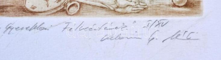 Kolozsvári G. Miklós (1950-): Gyerekkori félreértések. Rézkarc I/XV, papír, jelzett, 16×9 cm