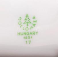 2 db hollóházi népi virágmintás porcelán kulacs dugóval, és dugó nélkül, hibátlan, jelzett, m: 15 és...