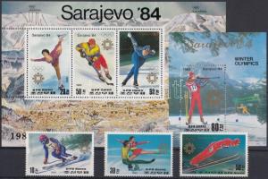 Téli olimpia, Szarajevó (I.) sor + blokkpár, Winter Olympics in Sarajevo (I) set + block pair