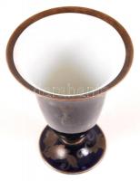 Rosenthal ezüsttel díszített lótusz váza, kézzel festett, jelzett (1000/1000), hibátlan, kopott, m:2...