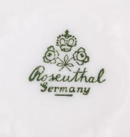 Rosenthal ezüsttel díszített lótusz váza, kézzel festett, jelzett (1000/1000), hibátlan, kopott, m:2...