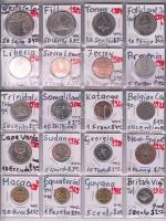 20db pénzérme klf országok érméiből, Fiji, Tonga, Katanga, Szudán, Guyana stb. T:UNC,PP,2 &lt;br/&gt;20 pieces of coins of different countries such as Fiji, Tonga, Katanga, Sudan, Guyana etc. C:PP,UNC,XF