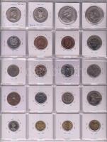 20db pénzérme klf országok érméiből, Fiji, Tonga, Katanga, Szudán, Guyana stb. T:UNC,PP,2
20 pieces ...