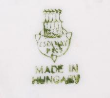 Zsolnay porcelán dísztálka városcímerrel, hibátlan, jelzett, 6x5,5 cm