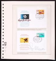 1974 Sepp Mair német kapus és Sepp Herberger német labdarúgó, edző aláírása 2 db emlékbélyegzős post...