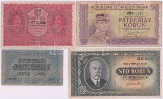 Csehszlovákia 1919. 1K + 5K + 1945. 50K + 100K T:III,III-
Czechoslovakia 1919. 1 Korun + 5 Korun + 1...