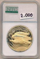 Amerikai Egyesült Államok 1907. 20$ "Liberty" aranyozott fém gyűjtői replika eredeti csoma...