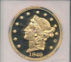 Amerikai Egyesült Államok 1849. 20$ aranyozott fém gyűjtői replika eredeti csomagolásban T:PP
USA 18...