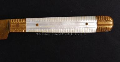 4 db gyöngyház berakásos réz kés "Stahl-Bronce" jelzéssel /
nacre-handled bronze knifes (4...