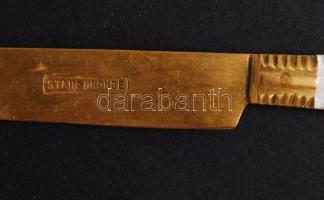 4 db gyöngyház berakásos réz kés "Stahl-Bronce" jelzéssel /
nacre-handled bronze knifes (4...