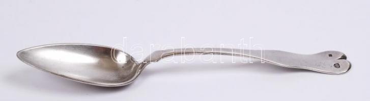 3 db antik ezüst (Ag.) kanál, jelzett( 13 lat. bécsi 1855), mesterjeggyel, nettó: 210g