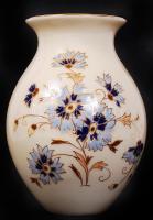 Kézzel festett búzavirág mintás Zsolnay porcelán váza, jelzett, hibátlan, m:13 cm/ &lt;br/&gt;Handpainted Zsolnay chinaware vase