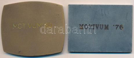 1976-1980. "Magyar Bélyeggyűjtők Országos Szövetsége / MOTIVUM" Br emlékérem (2x) (63x54mm...