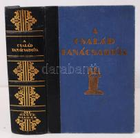 A Család tanácsadója 460 fekete képpel, 32 színes táblával, 24 egyszínű táblával, Dante könyvkiadó, Budapest 1930 1087 old. dombornyomott félbőr kötésben, kopott