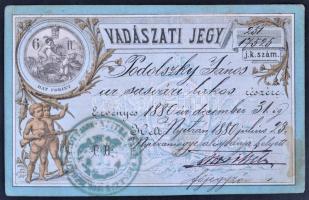 1880 Vadászati jegy / Hunter card