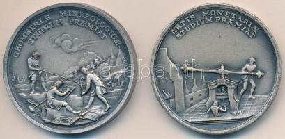 DN "Selmecbányai Bányászati Akadémia tanulmányi éremsorozat" utánveret, patinázott tombak ...