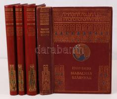 Magyar Földrajzi Társaság Könyvtára: Italio Balbo - Diadalmas szárnyak, Szavojai Lajos Amade - Észak csillaga I.-II. kötet, Waddel Austin - Rejtelmes Lhassza. Bp., Franklin. Kiadói aranyozott egészvászon kötés, jó állapotban.