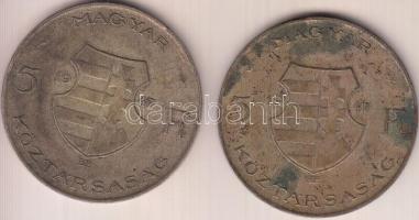 1947. 5Ft Ag "Kossuth" (2x) T:3