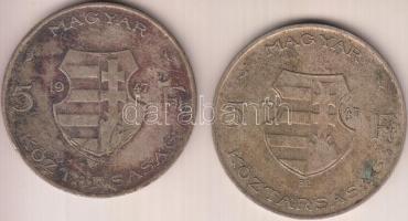 1947. 5Ft Ag "Kossuth" (2x) T:3