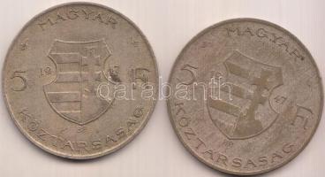 1947. 5Ft Ag "Kossuth" (2x) T:3
