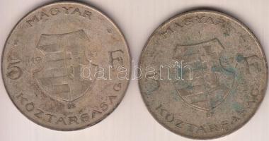 1947. 5Ft Ag "Kossuth" (2x) T:3
