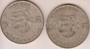 1947. 5Ft Ag "Kossuth" (2x) T:3