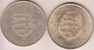 1947. 5Ft Ag "Kossuth" (2x) T:2-