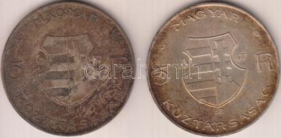 1947. 5Ft Ag "Kossuth" (2x) T:3