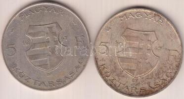 1947. 5Ft Ag "Kossuth" (2x) T:3