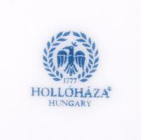 Hollóházi szedermintás süteményes készlet, 1 db süteményes kínálótál, 6 db süteményes kistányér, hib...