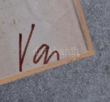 Vincze Győző (1925-2001): Vízparton. Tus, papír, jelzett, 36×56 cm