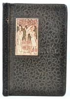 1938-1942 Régi emlékkönyv, külsején díszítéssel, belsejében sok szép rajzzal