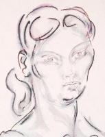 Cseh jelzéssel: Női akt. Vegyes technika, papír, kartonra ragasztva, 45×27 cm