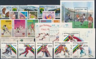 Olimpia motívum tétel 21 db bélyeg + 3 db blokk, Olympics 21 stamps + 3 blocks