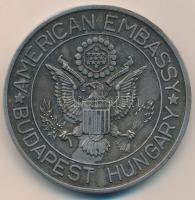 DN &quot;Amerikai nagykövetség - Budapest&quot; fém emlékérem (60mm) T:2 &lt;br/&gt;Hungary DN &quot;American Embassy - Budapest&quot; metal medal (60mm) C:XF &lt;br/&gt;